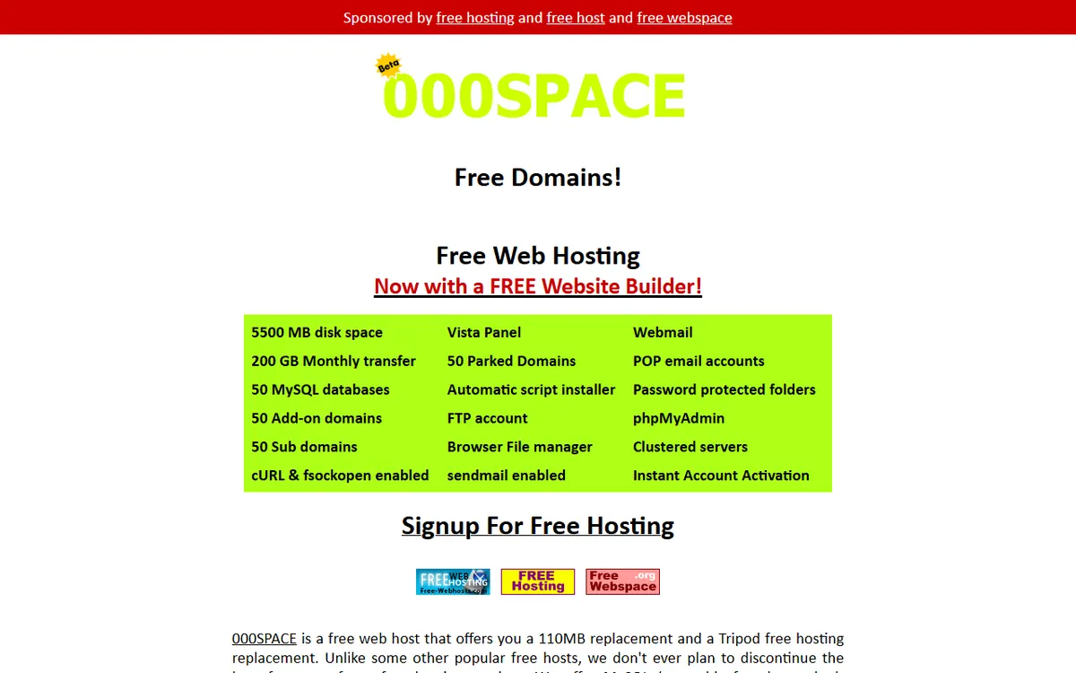 000space homepage