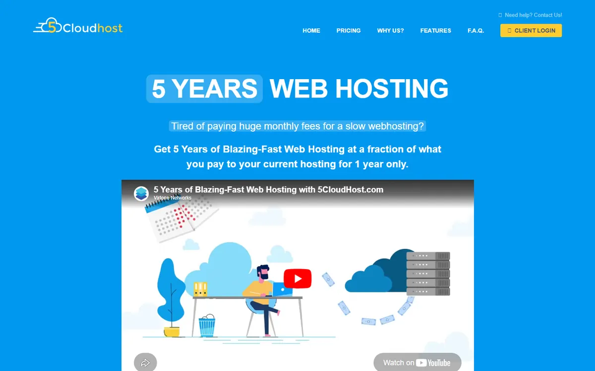 Homepage screenshot of 5 CloudHost