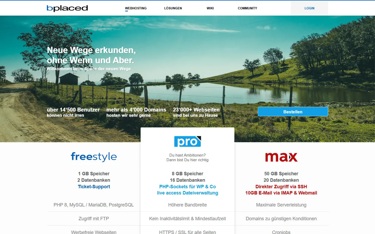 Homepage screenshot of Bplaced