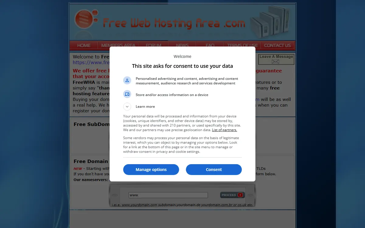 Freie-webhosts? FreeWHA homepage