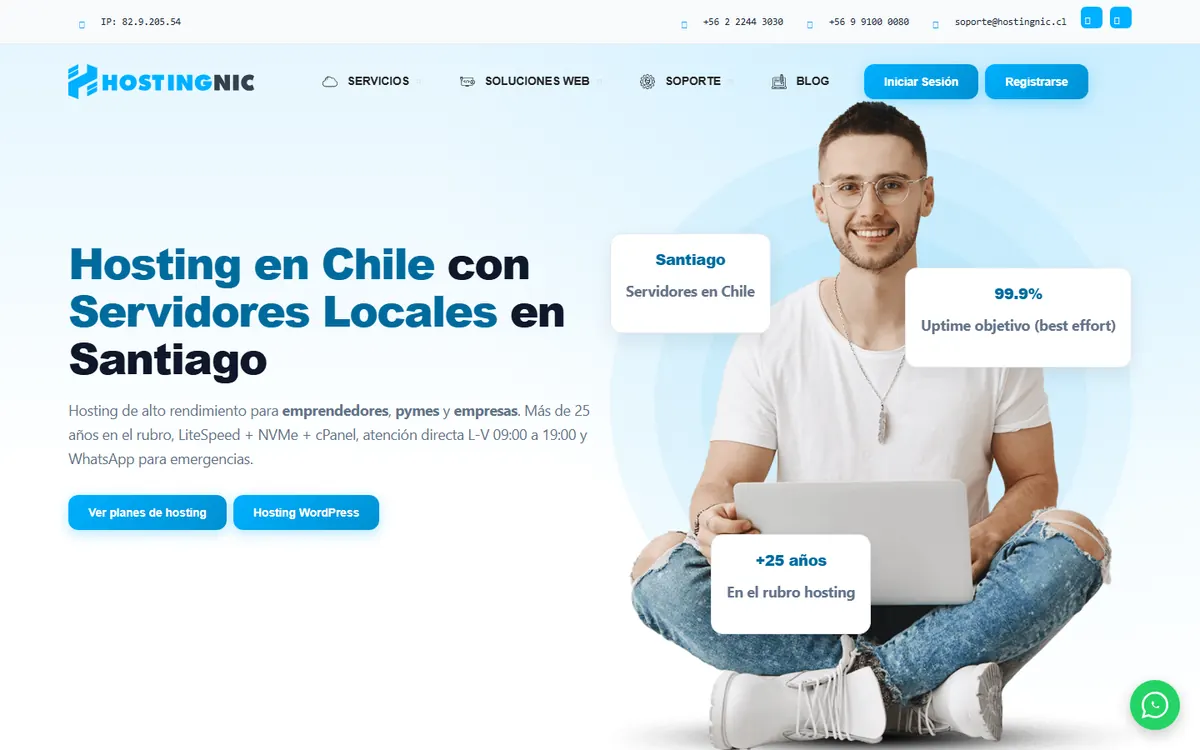Homepage screenshot of HostingNIC