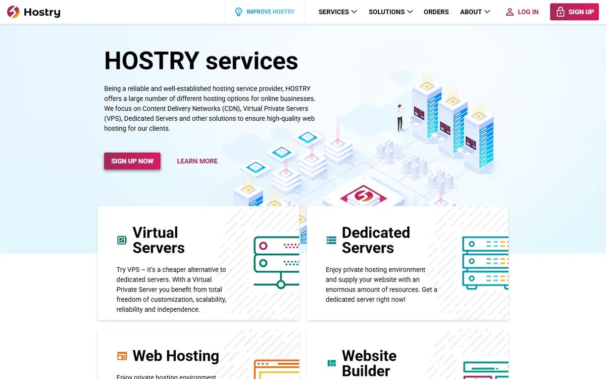Hostry homepage