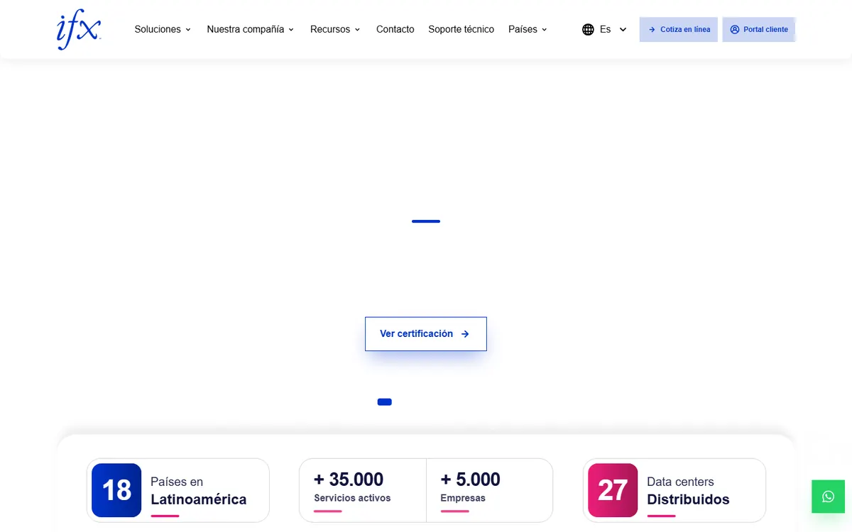 Homepage screenshot of IFX Networks