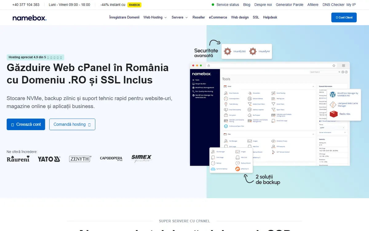 Homepage screenshot of NameBox