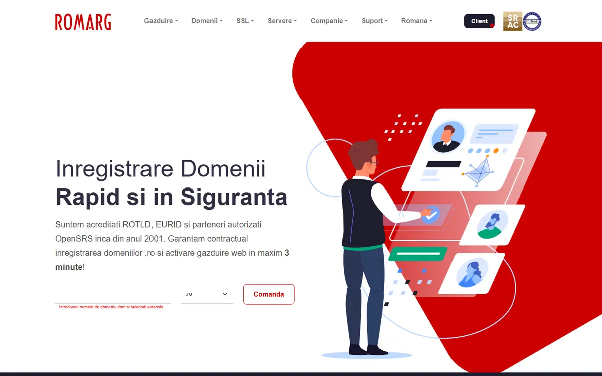 Homepage screenshot of ROMARG