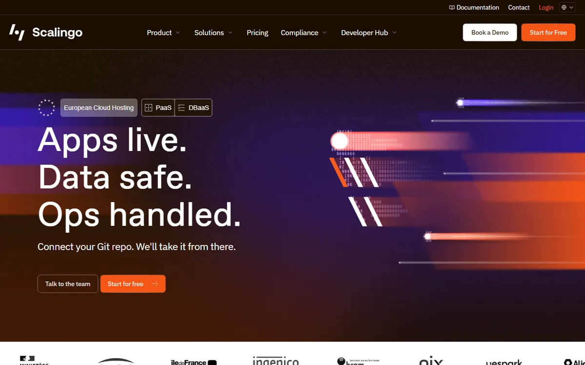 Scalingo homepage