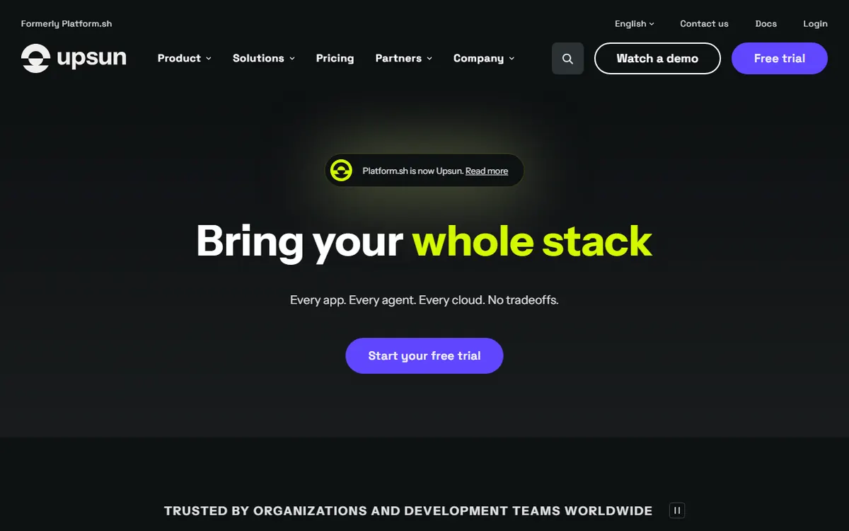 Platform.sh homepage