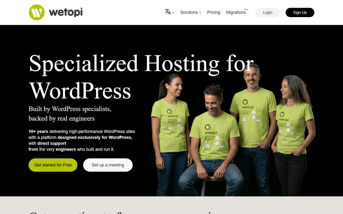 Homepage screenshot of Wetopi