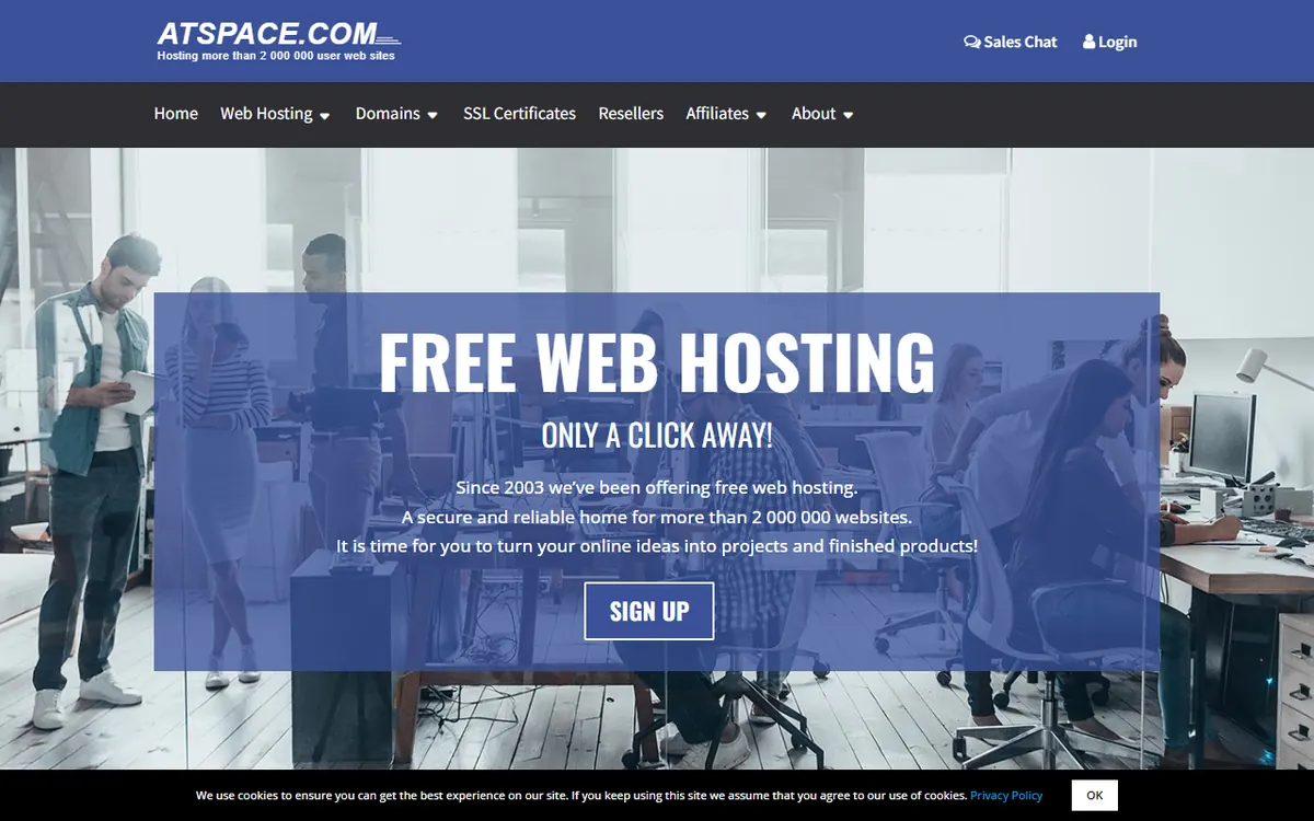 AtSpace homepage