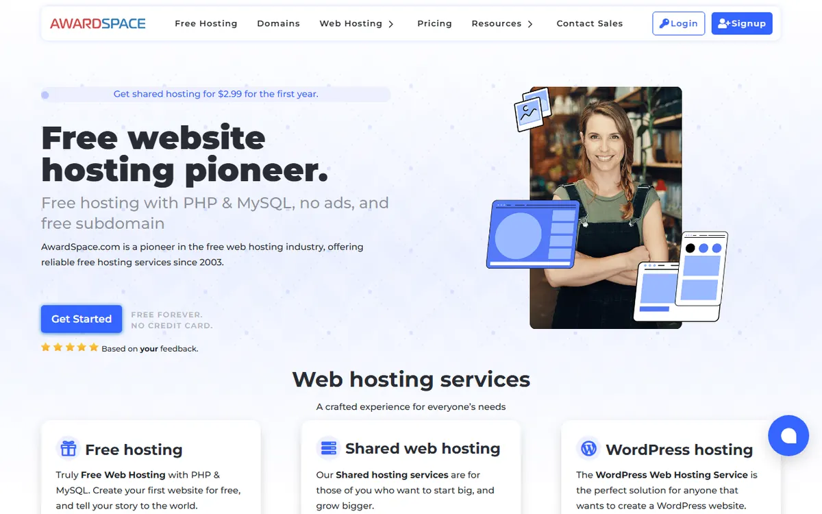 AwardSpace homepage