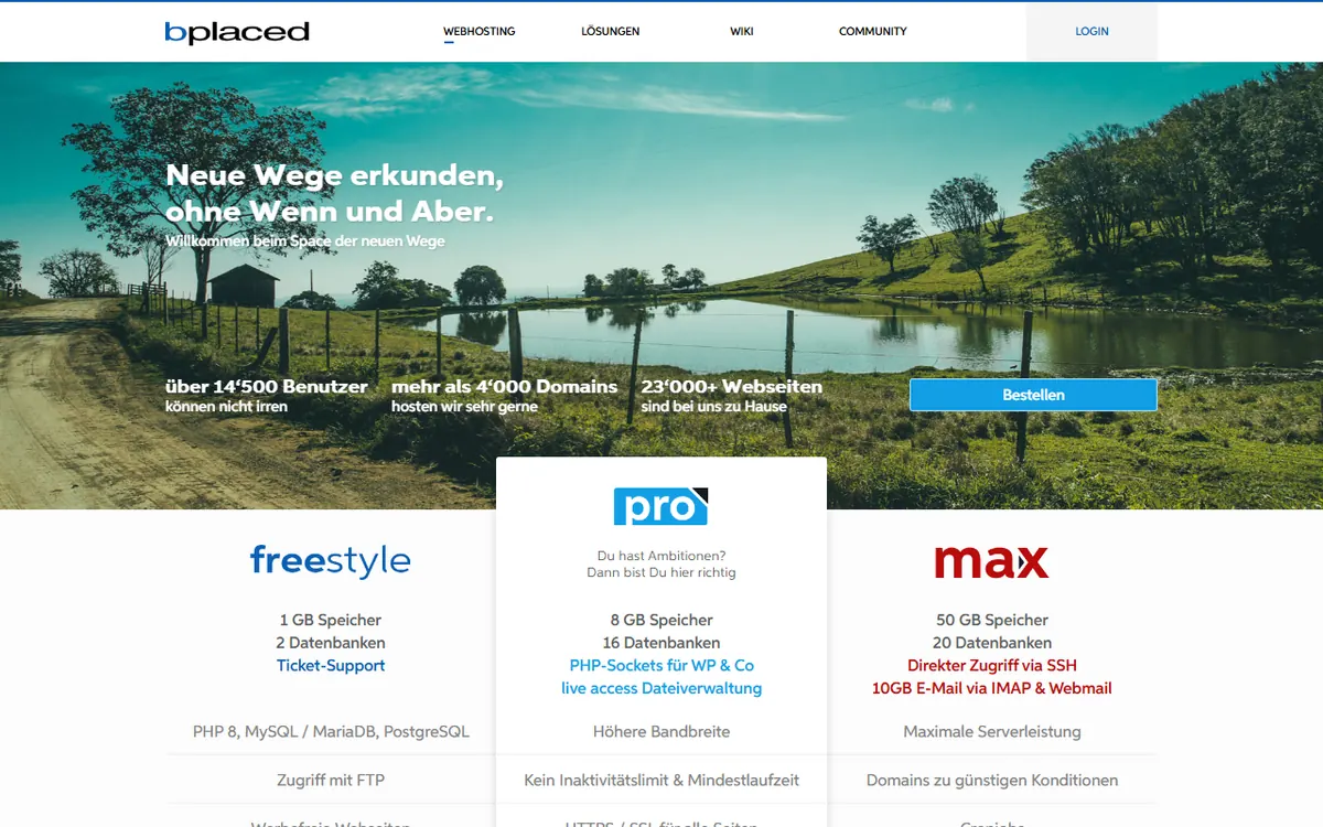 bplaced homepage