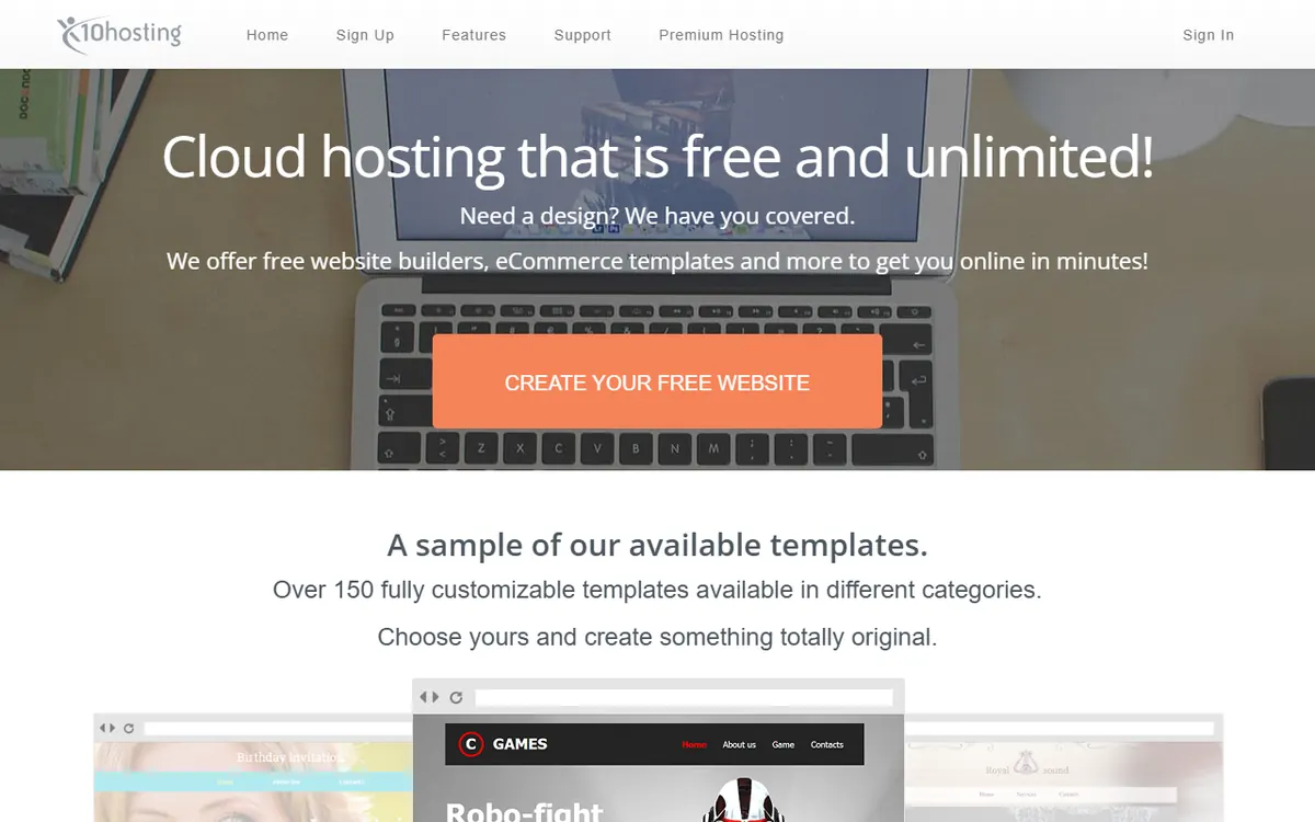x10Hosting homepage